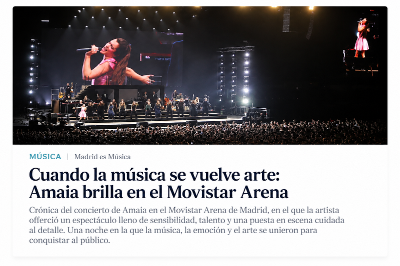 Amaia brilla en el Movistar Arena Amaia brilla en el Movistar Arena